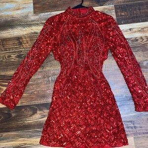 Sherri Hill 52147 long sleeve cocktail dress